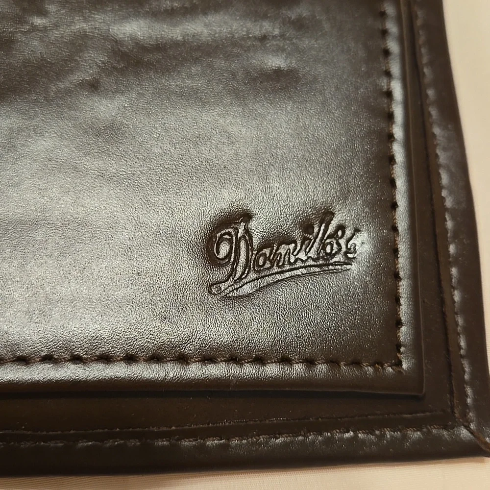 Danilos Of Honduras Brown Leather Green Cream Tan Tapestry Wallet New No Tags